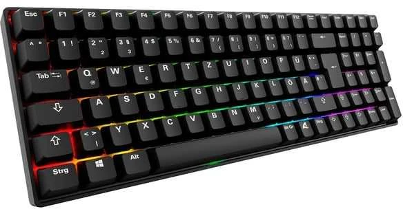 Sharkoon SKILLER SGK50 S2 PBT, Gaming-klaviatūra - juodas, DE-išdėstymas, Gateron G Pro 3.0 Geltona