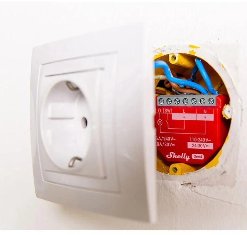 Shelly 1PM Gen4 1 kanalo relė 16A (WiFi, Bluetooth, Zigbee, Matter)