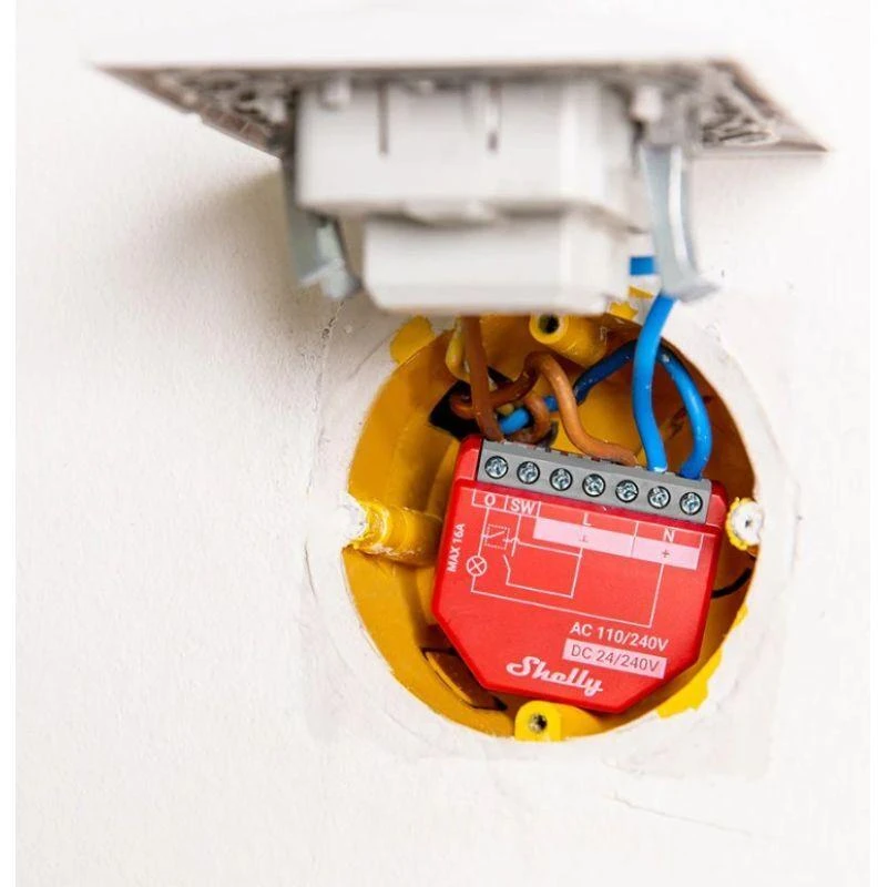 Shelly 1PM Gen4 1 kanalo relė 16A (WiFi, Bluetooth, Zigbee, Matter)