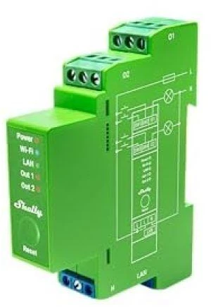 Shelly Pro Dimmer 2PM 2 kanalų pritemdymo modulis