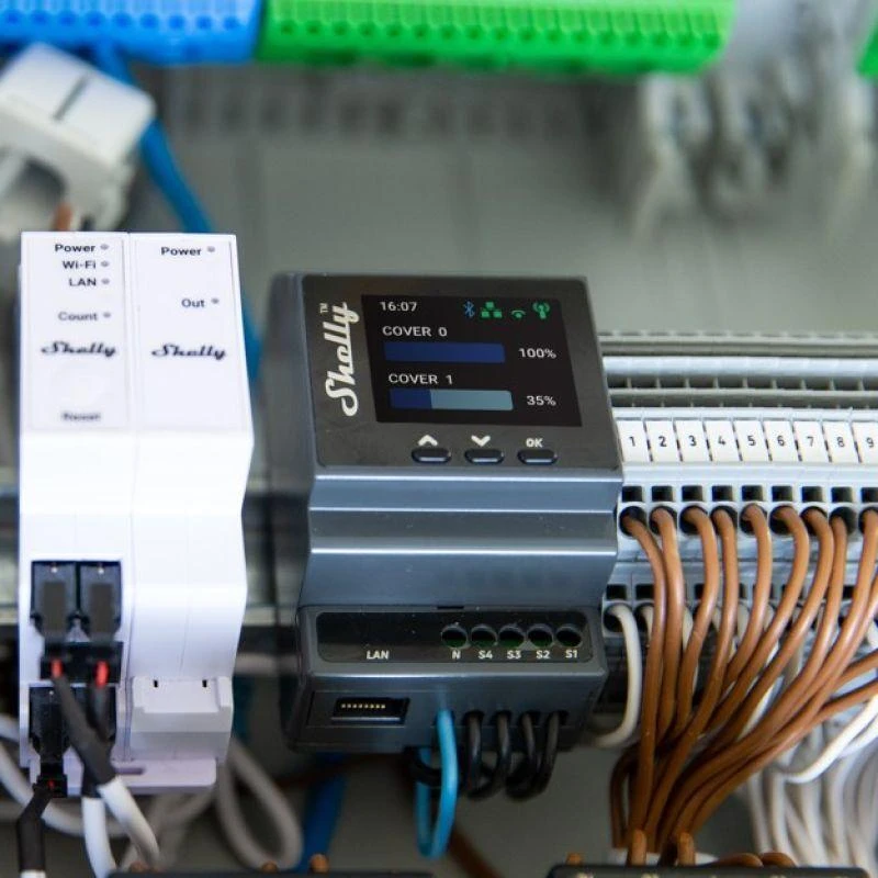 Shelly PRO PM Dual Wifi LAN dviejų roletų žaliuzių valdiklis