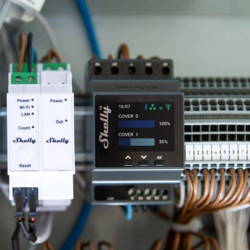 Shelly PRO PM Dual Wifi LAN dviejų roletų žaliuzių valdiklis