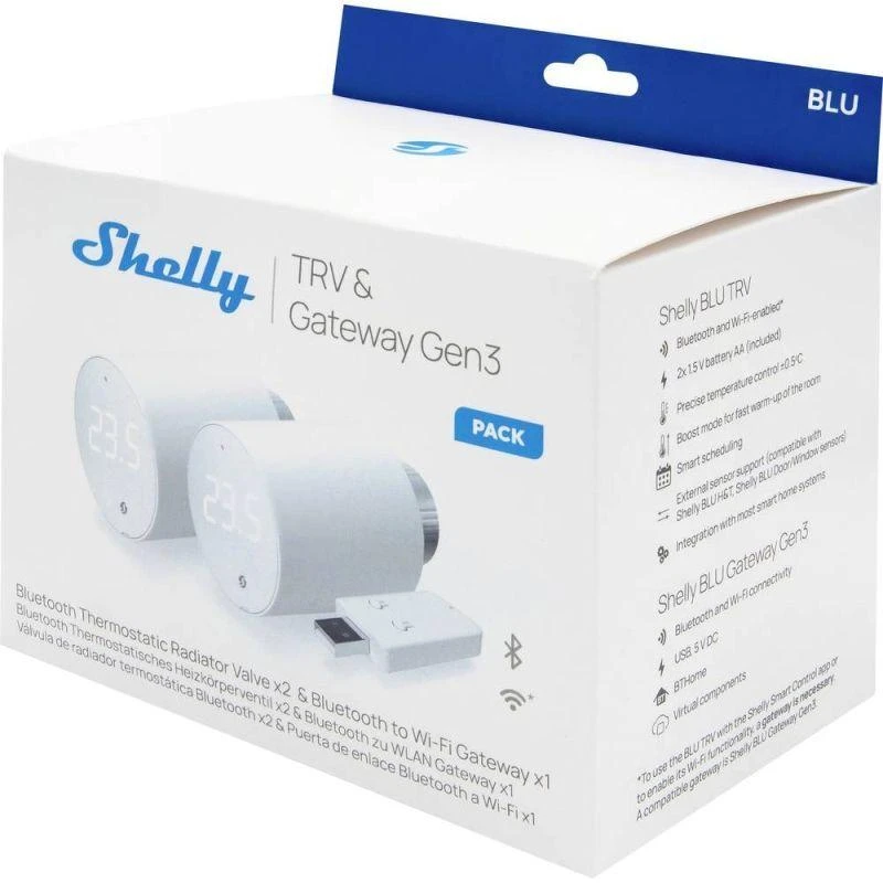 Shelly BLU TRV termostatinė galvutė (2 dalys su valdymo bloku)