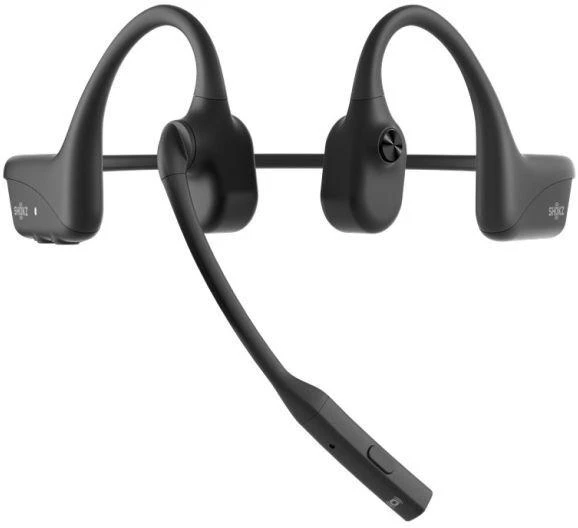 SHOKZ OpenComm2 UC 2025 Upgrade Belaidės Bluetooth Bone Conduction Vaizdo konferencijos Ausinės su USB-C įkrovimo prievadu ir USB-C adapteriu | 16 val. pokalbio laikas, 29 m Belaidės diapazonas, 1 val. įkrovimo laikas | Apima triukšmą slopinantį mikrofoną Boom ir Dongle, Juodas