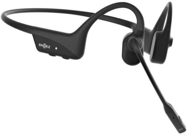 SHOKZ OpenComm2 UC 2025 atnaujintos belaidės Bluetooth kaulų laidumo vaizdo konferencijų ausinės su USB-C įkrovimo prievadu ir USB-C adapteriu | 16 val. pokalbių laiko, 29 m belaidžio ryšio atstumas, 1 val. įkrovimo laikas | Pridėtas triukšmą slopinantis mikrofono kotas ir dongle, juoda