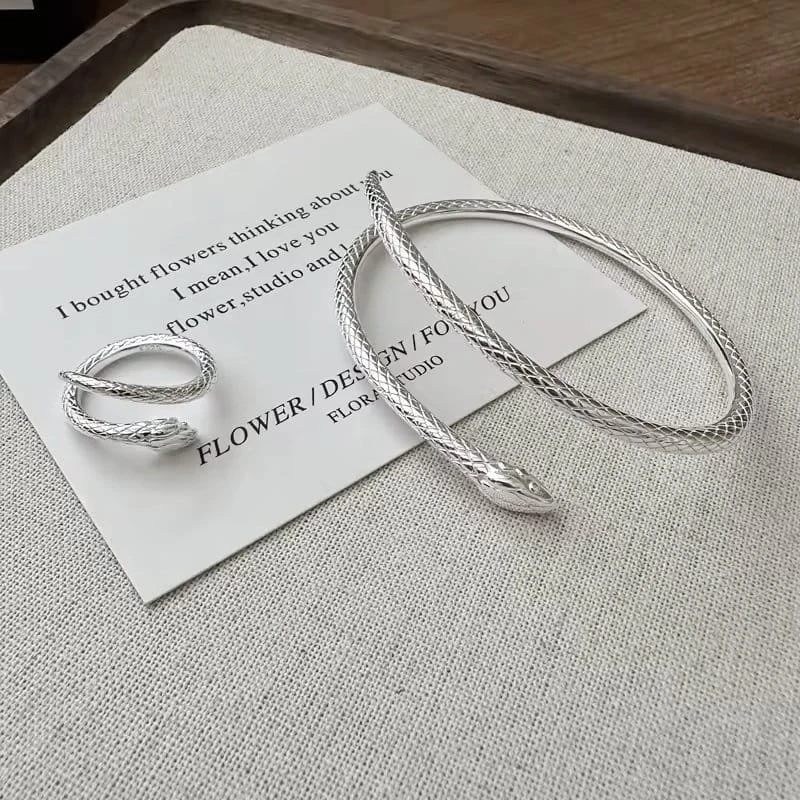 Sidabrinė apyrankė Snake