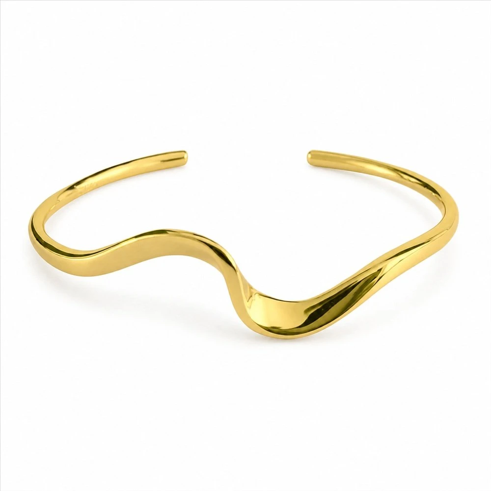 Sidabrinė apyrankė Wave Gold