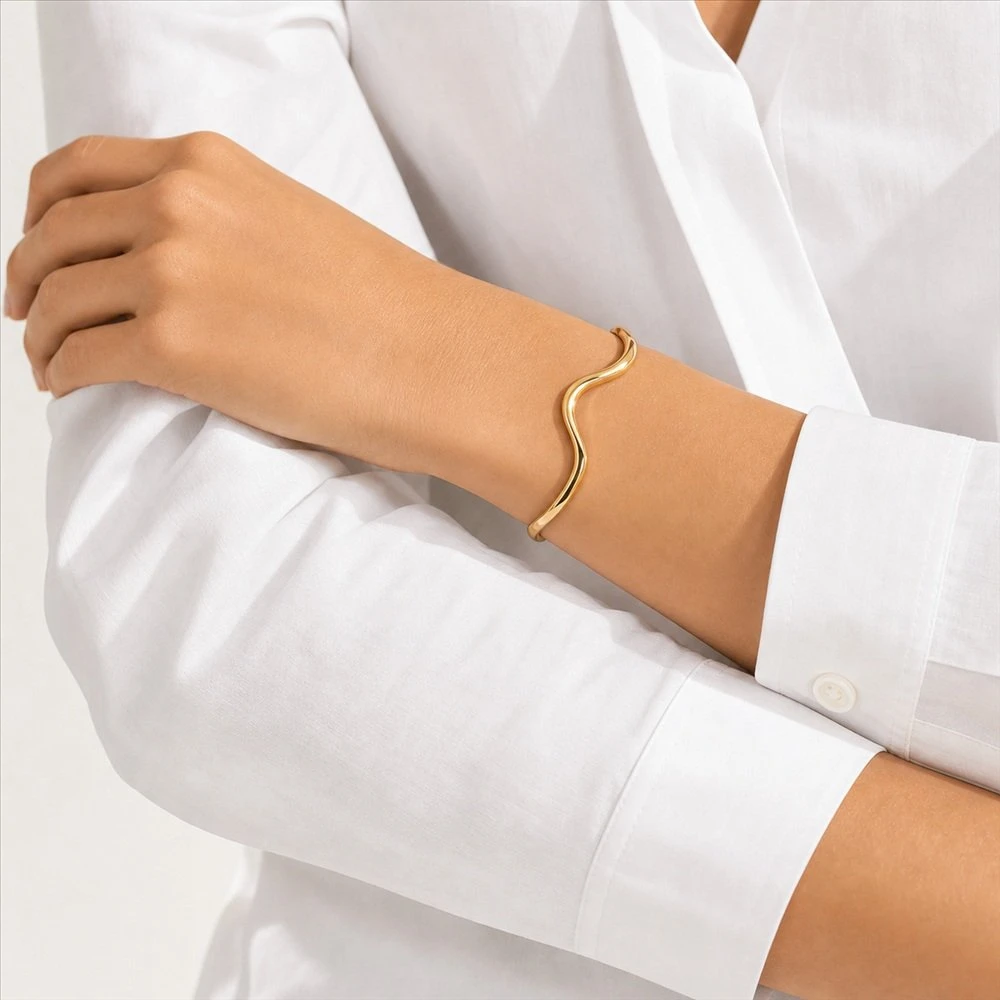 Sidabrinė apyrankė Wave Gold