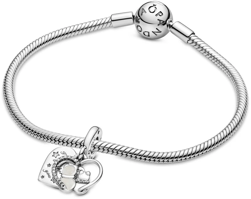Sidabrinė charms-zawieszka Pandora Koty i serce 799546C01