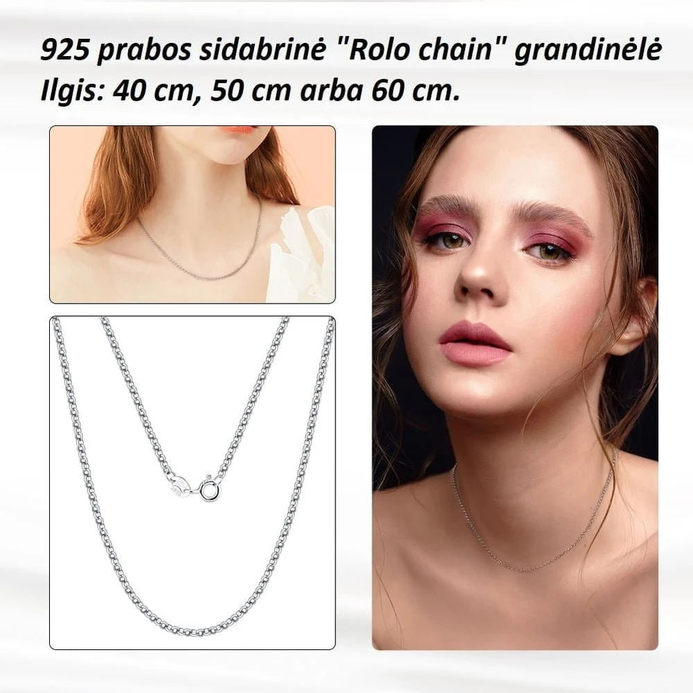 Sidabrinė kaklo grandinėlė Rolo