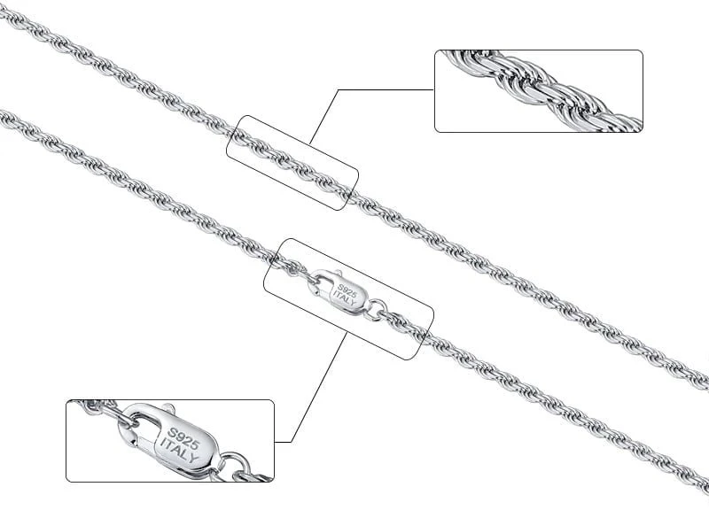 Sidabrinė kaklo grandinėlė Rope