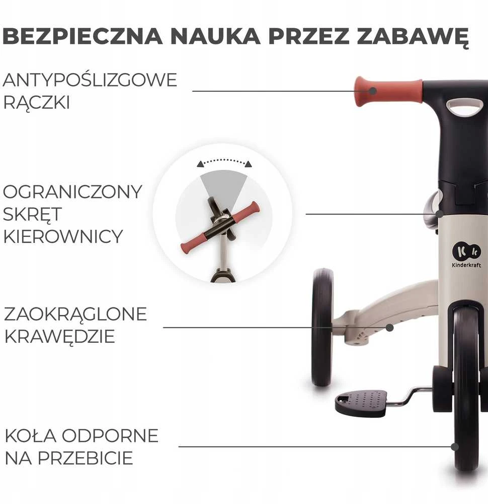 KINDERKRAFT triratukas 3in1 4Trike pilkas, KR4TRI22GRY0000
