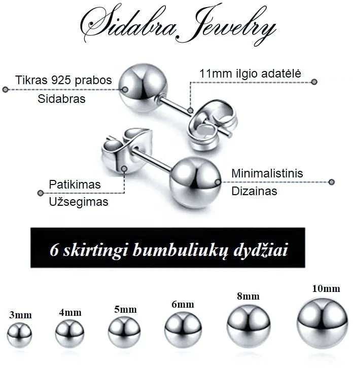 Sidabriniai auskarai Beads