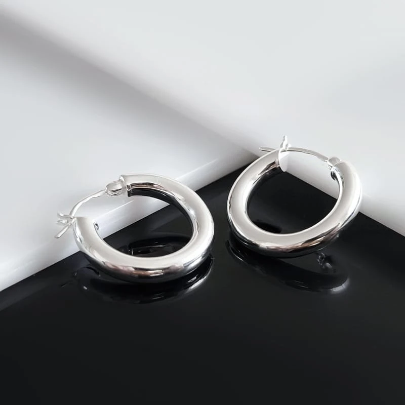 Sidabriniai auskarai Hoop 22mm
