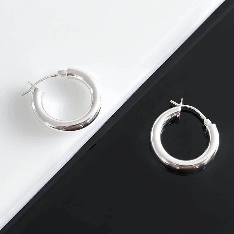 Sidabriniai auskarai Hoop 22mm