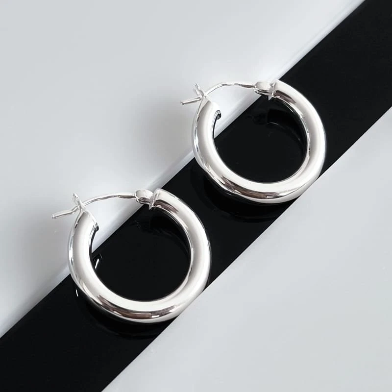 Sidabriniai auskarai Hoop 22mm