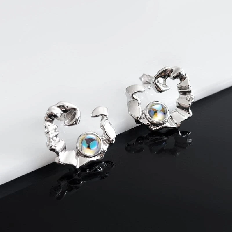 Sidabriniai auskarai Moonstone