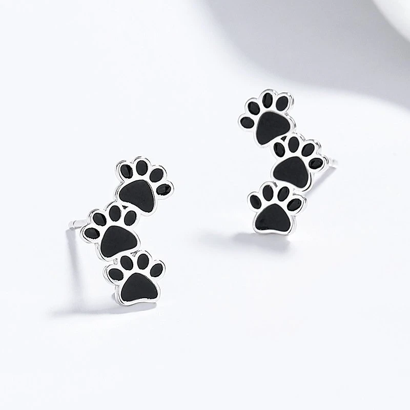 Sidabriniai auskarai Paws