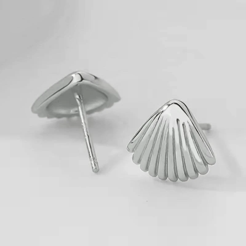 Sidabriniai auskarai Shell