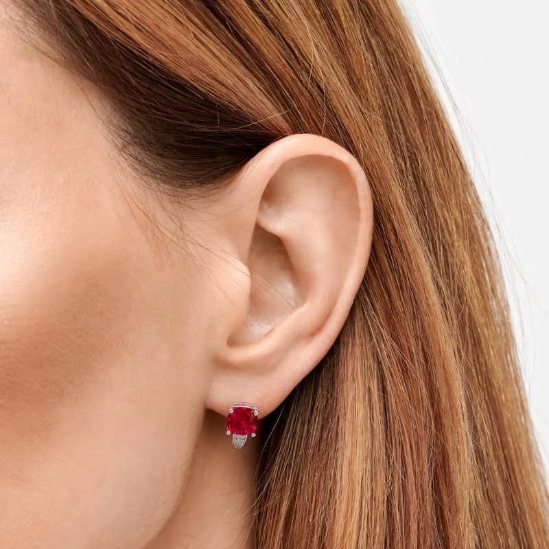 Sidabriniai auskarai Ruby