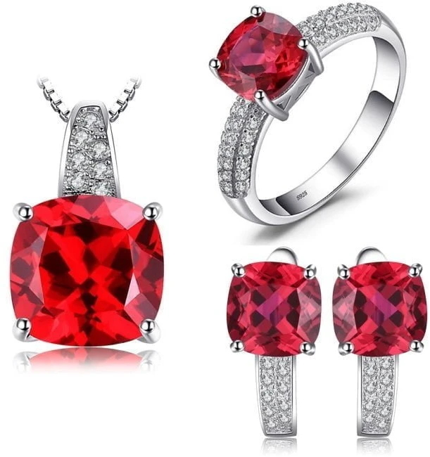 Sidabriniai auskarai Ruby