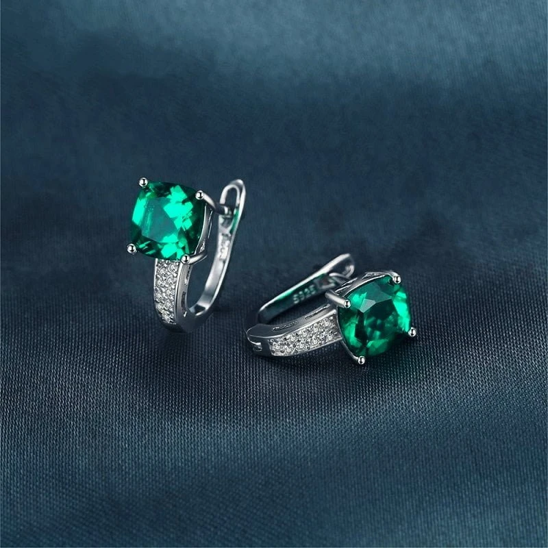 Sidabriniai auskarai Emerald
