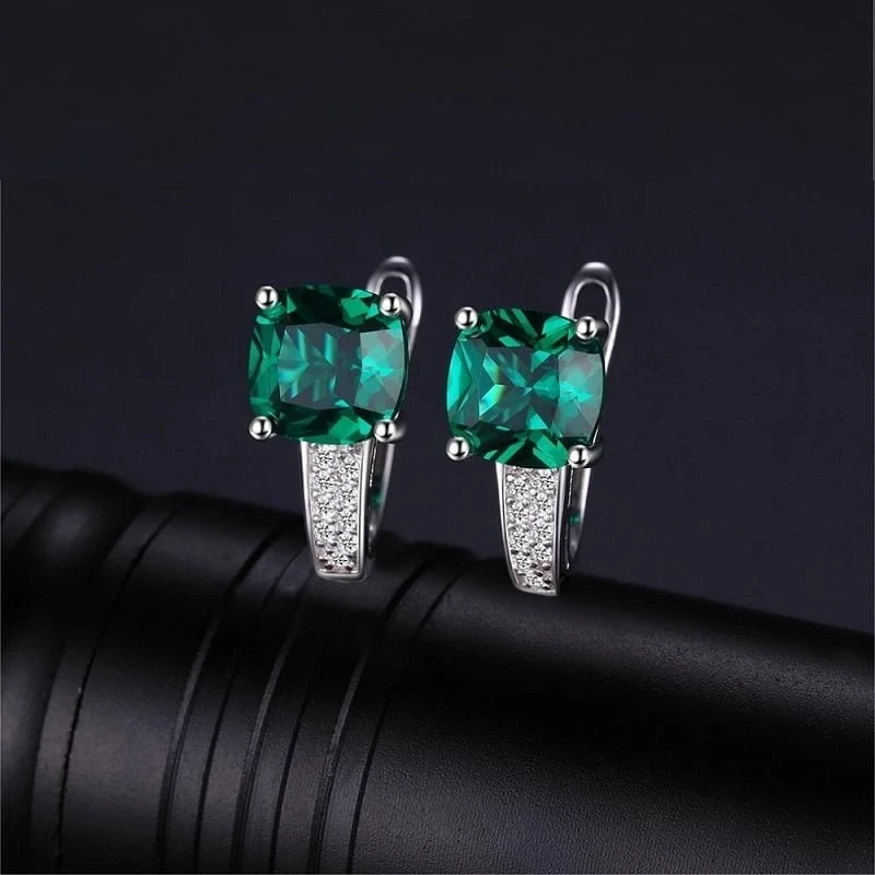 Sidabriniai auskarai Emerald
