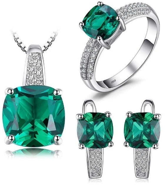 Sidabrinis pakabukas Emerald