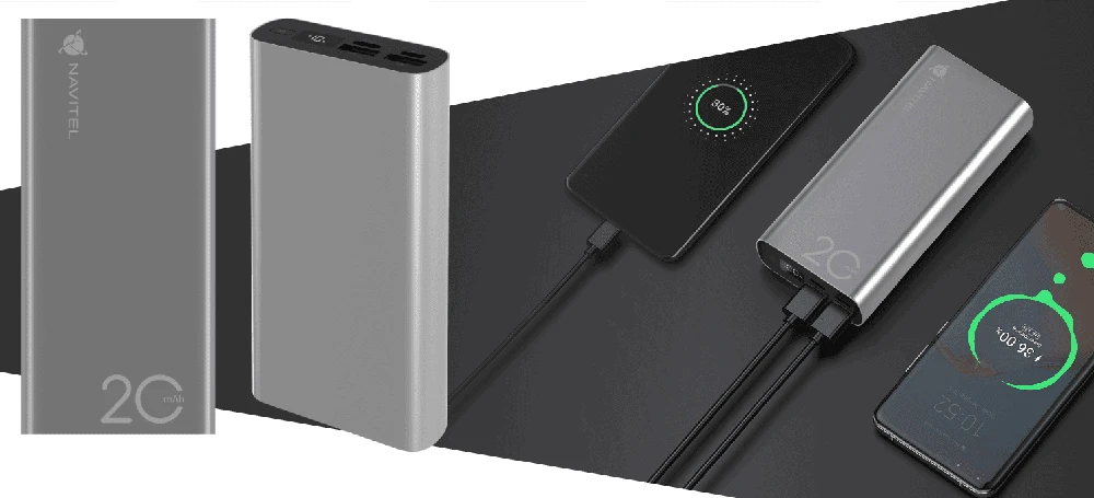 Navitel | Portable Charger | PWR20 AL Sidabrinis | Lithium-ion