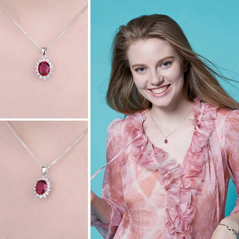 Sidabrinis pakabukas Garnet