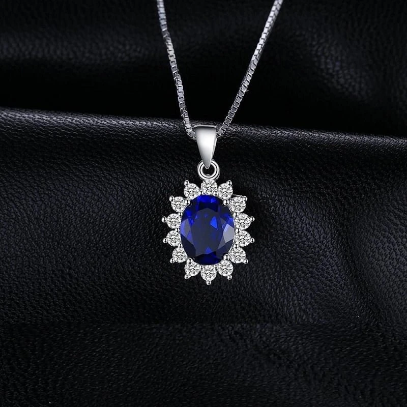 Blue Sidabrinis pakabukas Mėlyna Gem