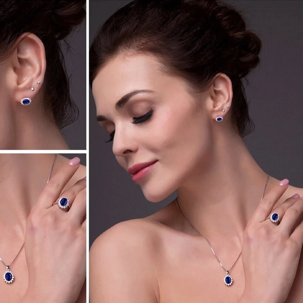 Blue Sidabrinis pakabukas Mėlyna Gem