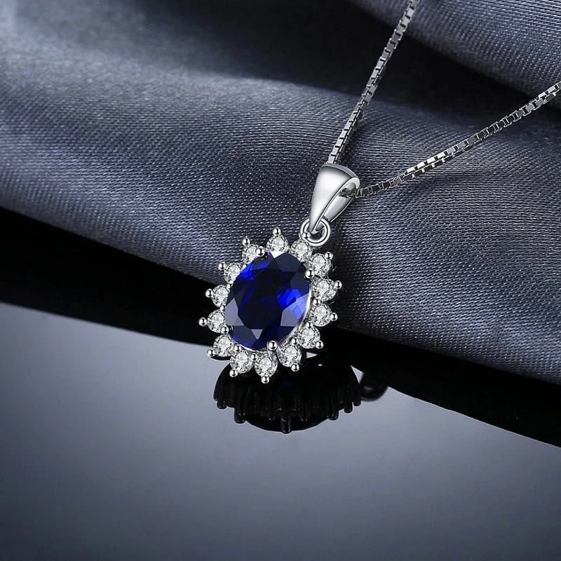 Blue Sidabrinis pakabukas Mėlyna Gem