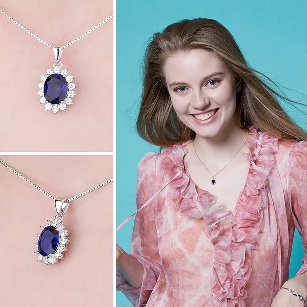 Blue Sidabrinis pakabukas Mėlyna Gem