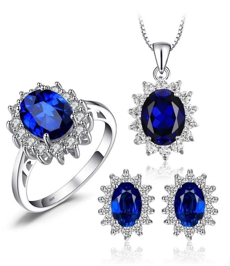 Blue Sidabrinis pakabukas Mėlyna Gem