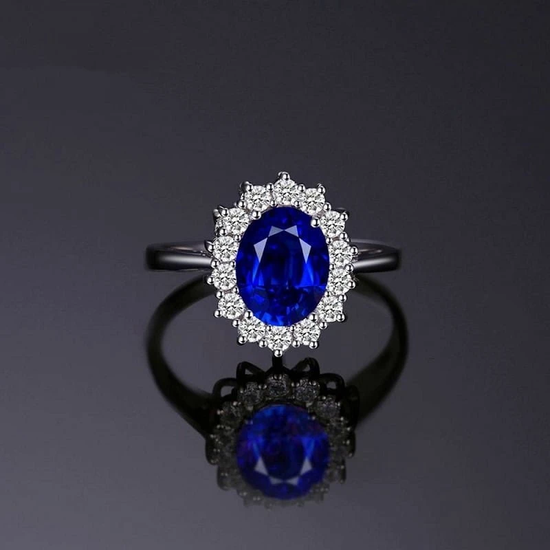Blue Sidabrinis žiedas Mėlyna Gem