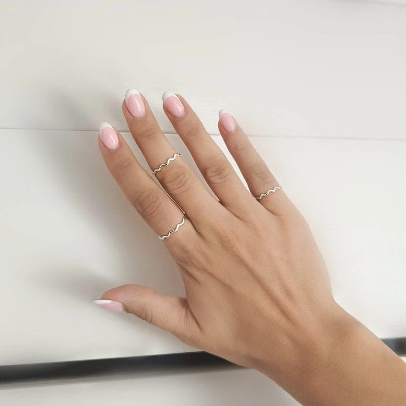 Sidabrinis žiedas Curved
