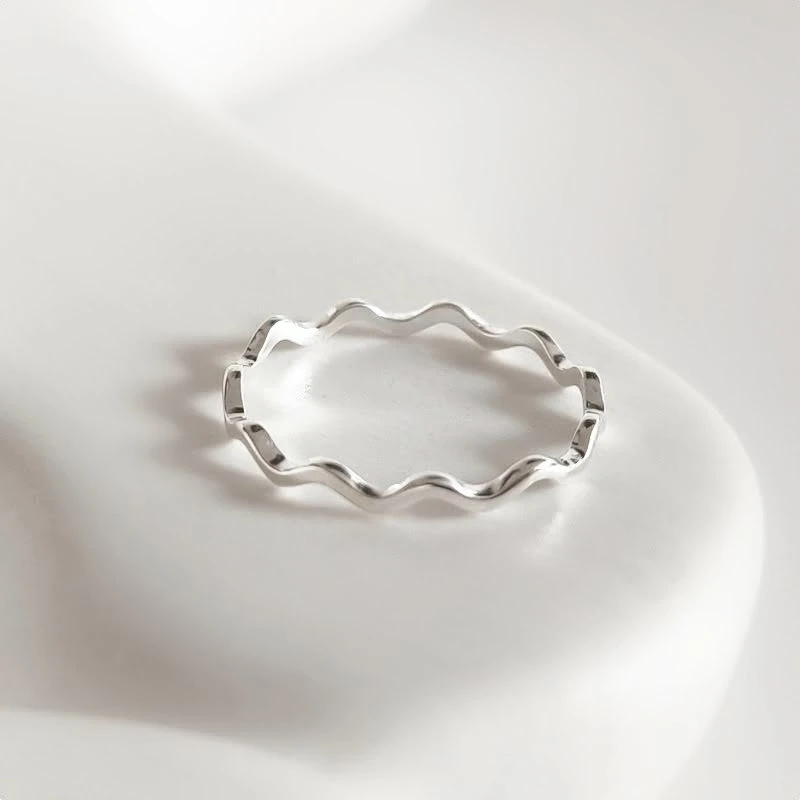 Sidabrinis žiedas Curved