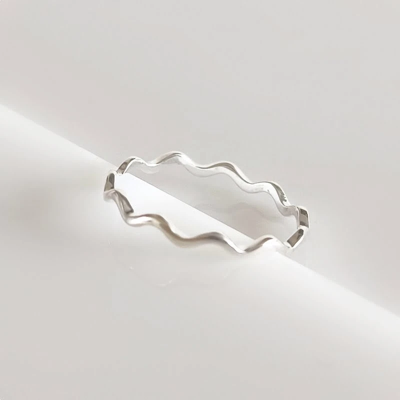 Sidabrinis žiedas Curved