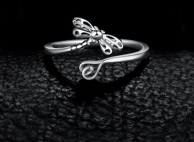 Sidabrinis žiedas Dragonfly