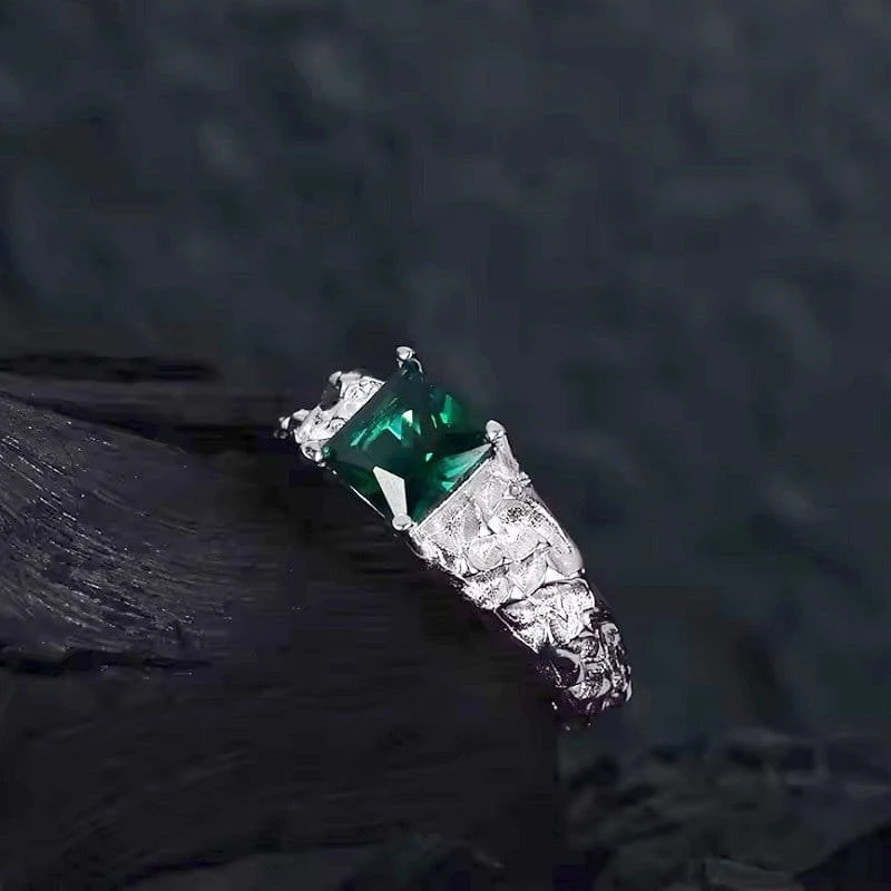 Sidabrinis žiedas Emerald