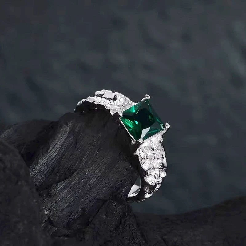 Sidabrinis žiedas Emerald