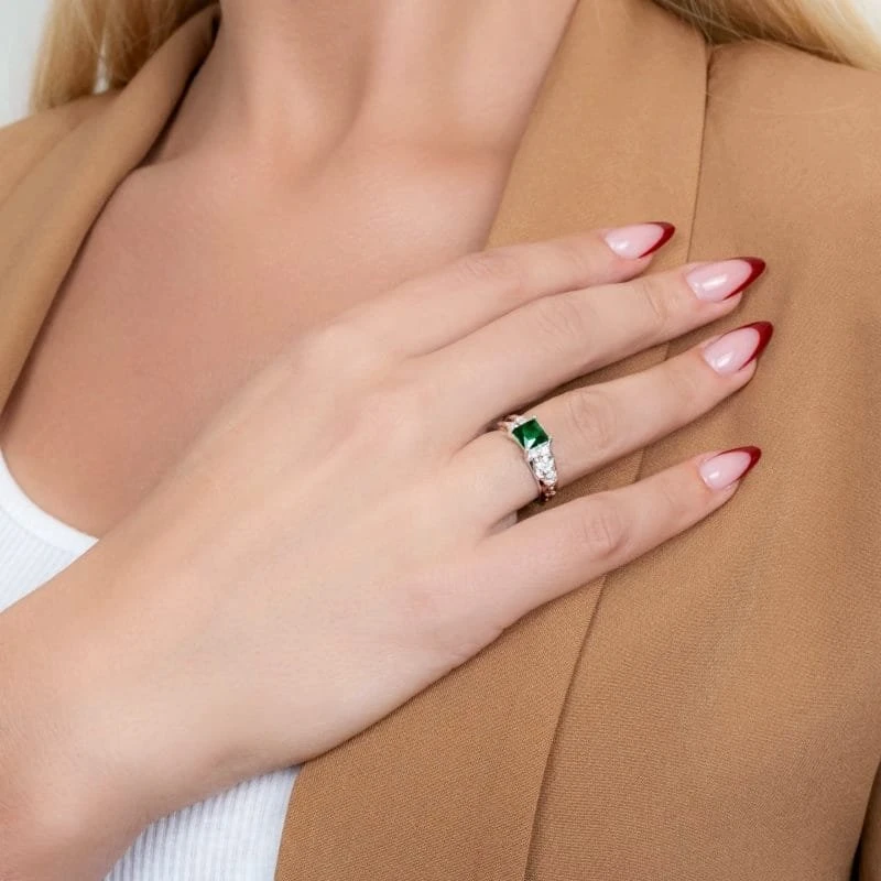 Sidabrinis žiedas Emerald