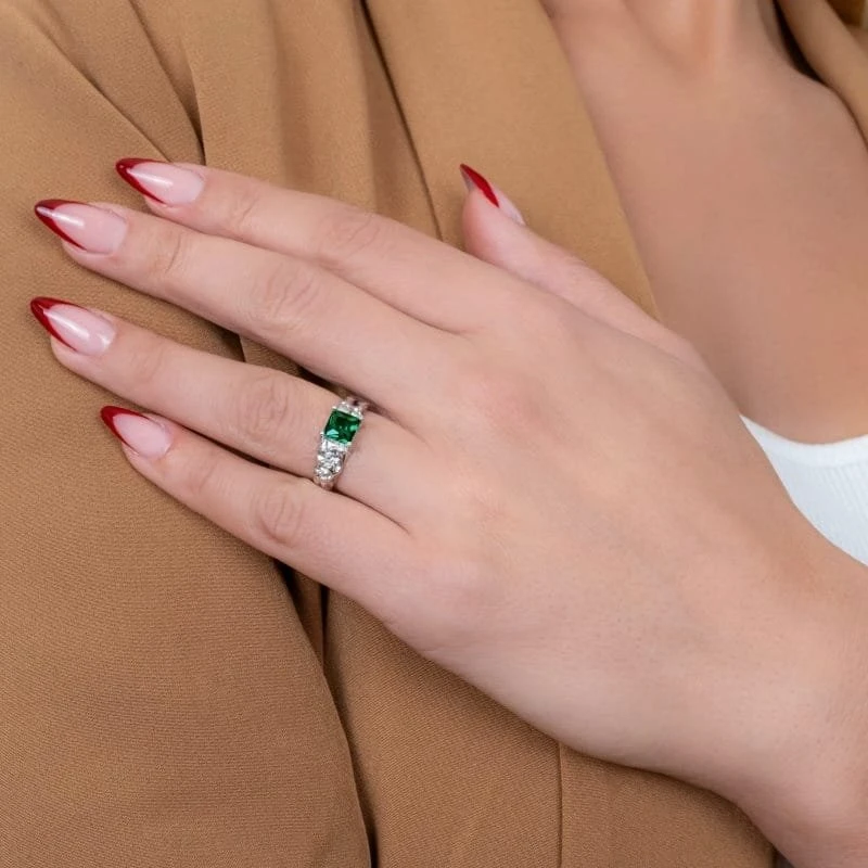Sidabrinis žiedas Emerald