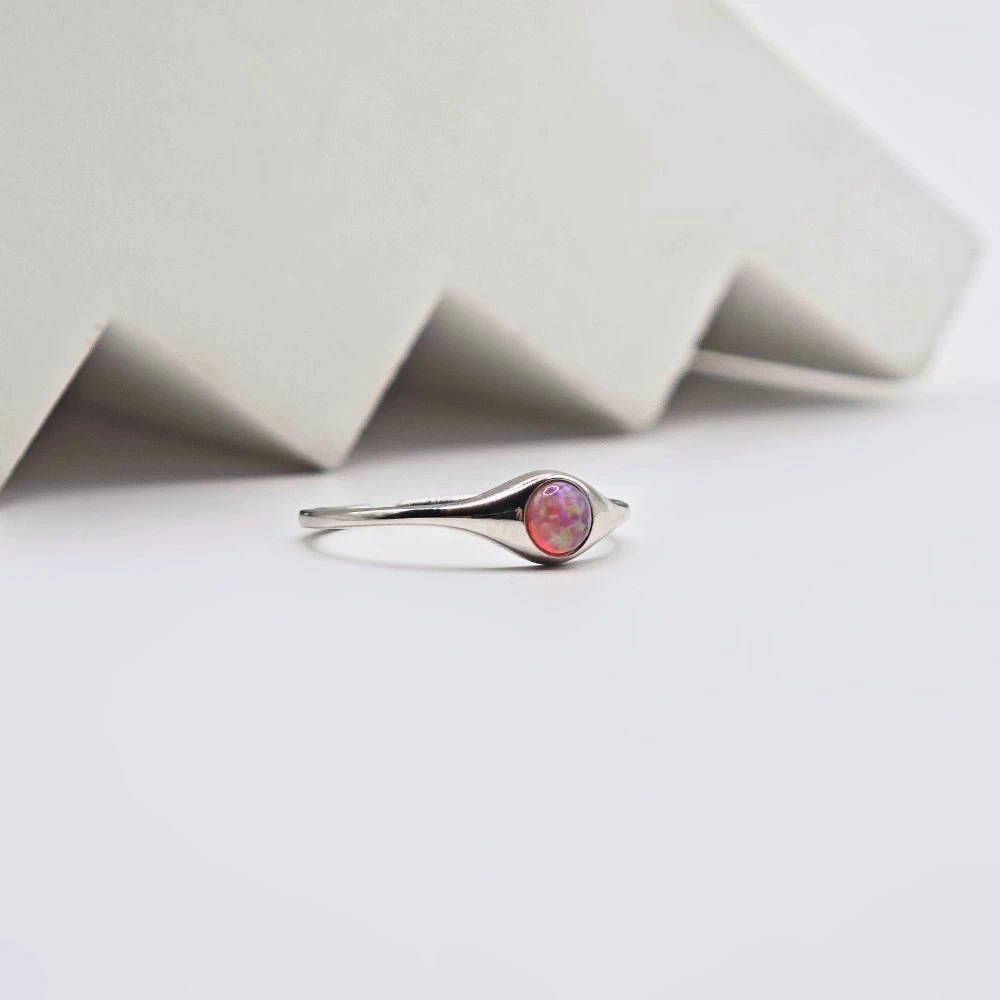 Sidabrinis žiedas Opal pink