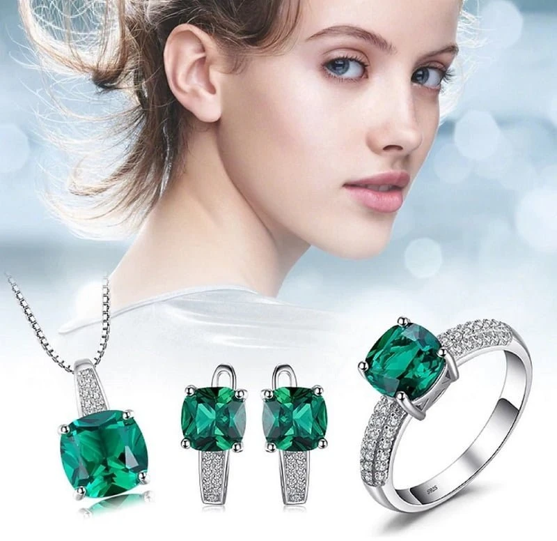 Sidabrinis žiedas Emerald