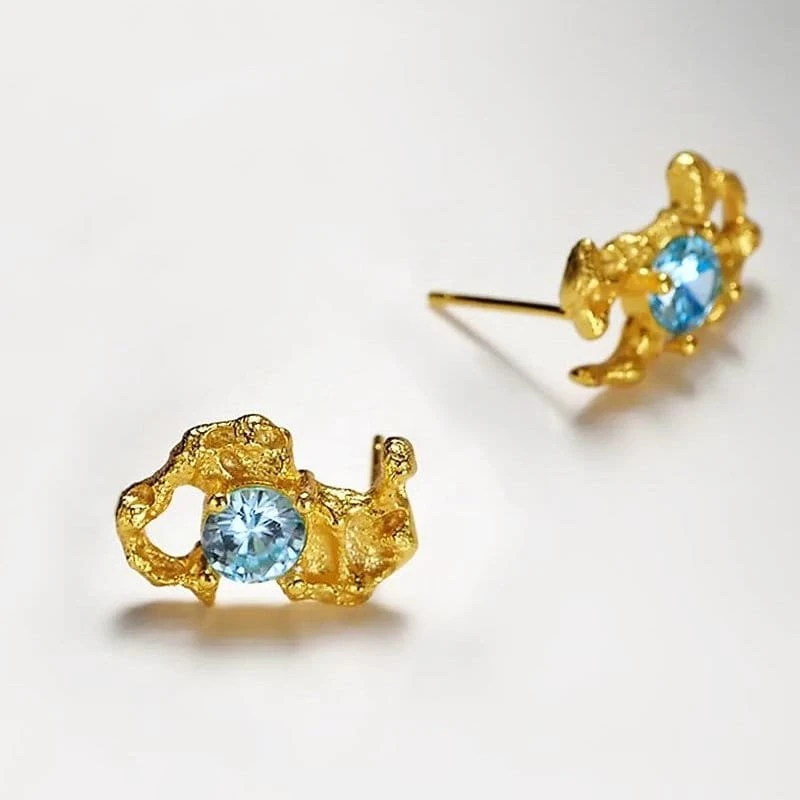 Sidabriniai auskarai Luxe Gold