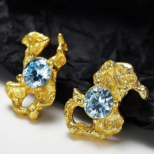 Sidabriniai auskarai Luxe Gold