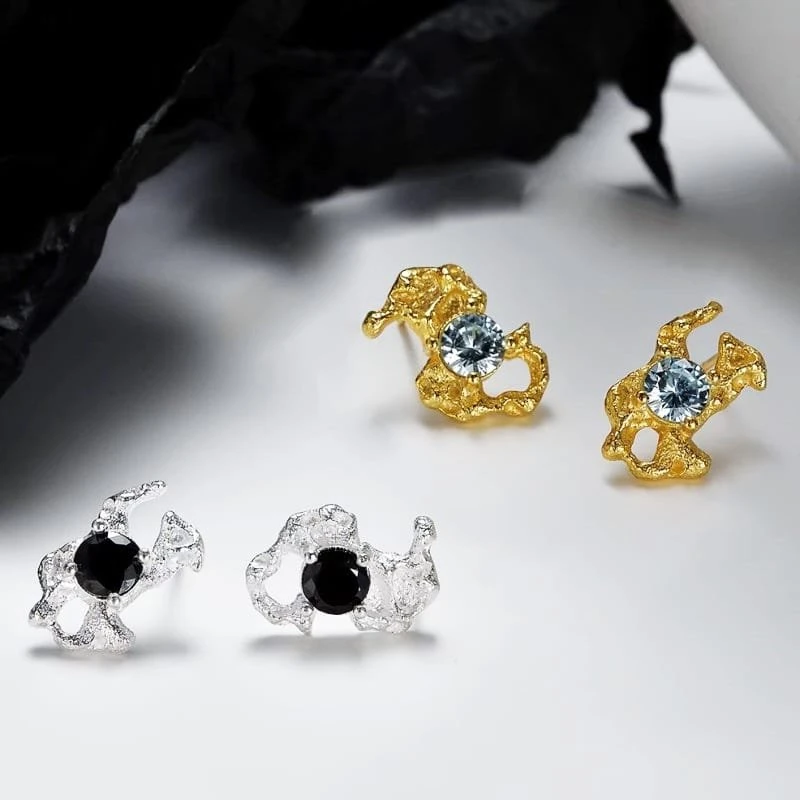 Sidabriniai auskarai Luxe Gold