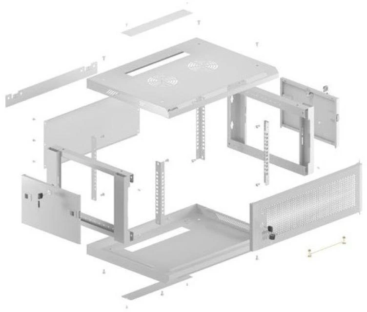 Lanberg pakabinama spintelė 19 colių 4U 600X450 rutulinės perforuotos durys